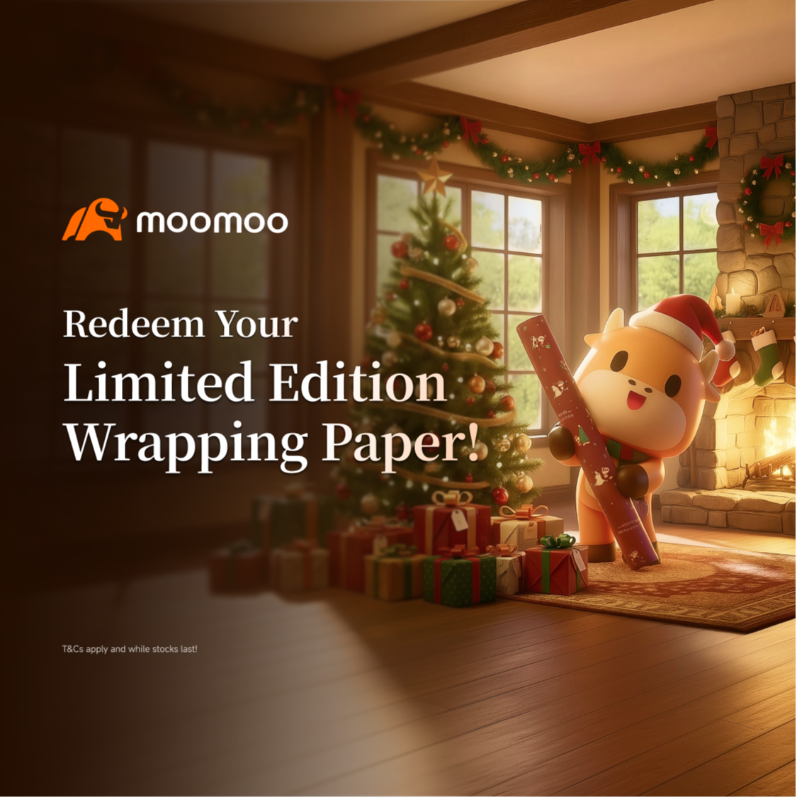 Redeem limited edition moomoo wrapping paper!