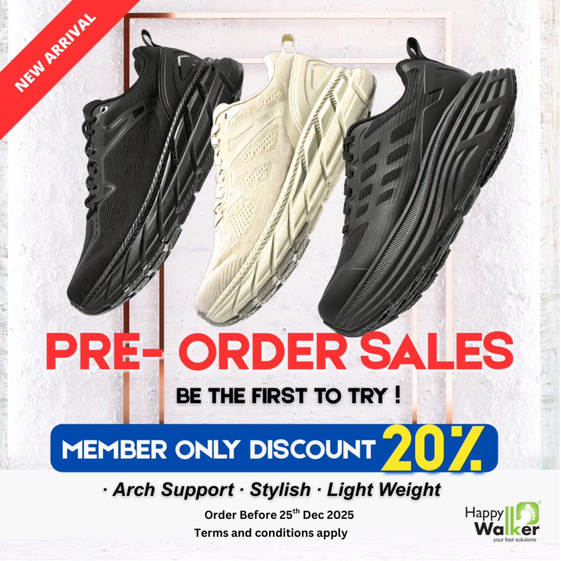 Happy Walker NEW Sport Shoes — Pre-Order Now Get 20% OFF Members only